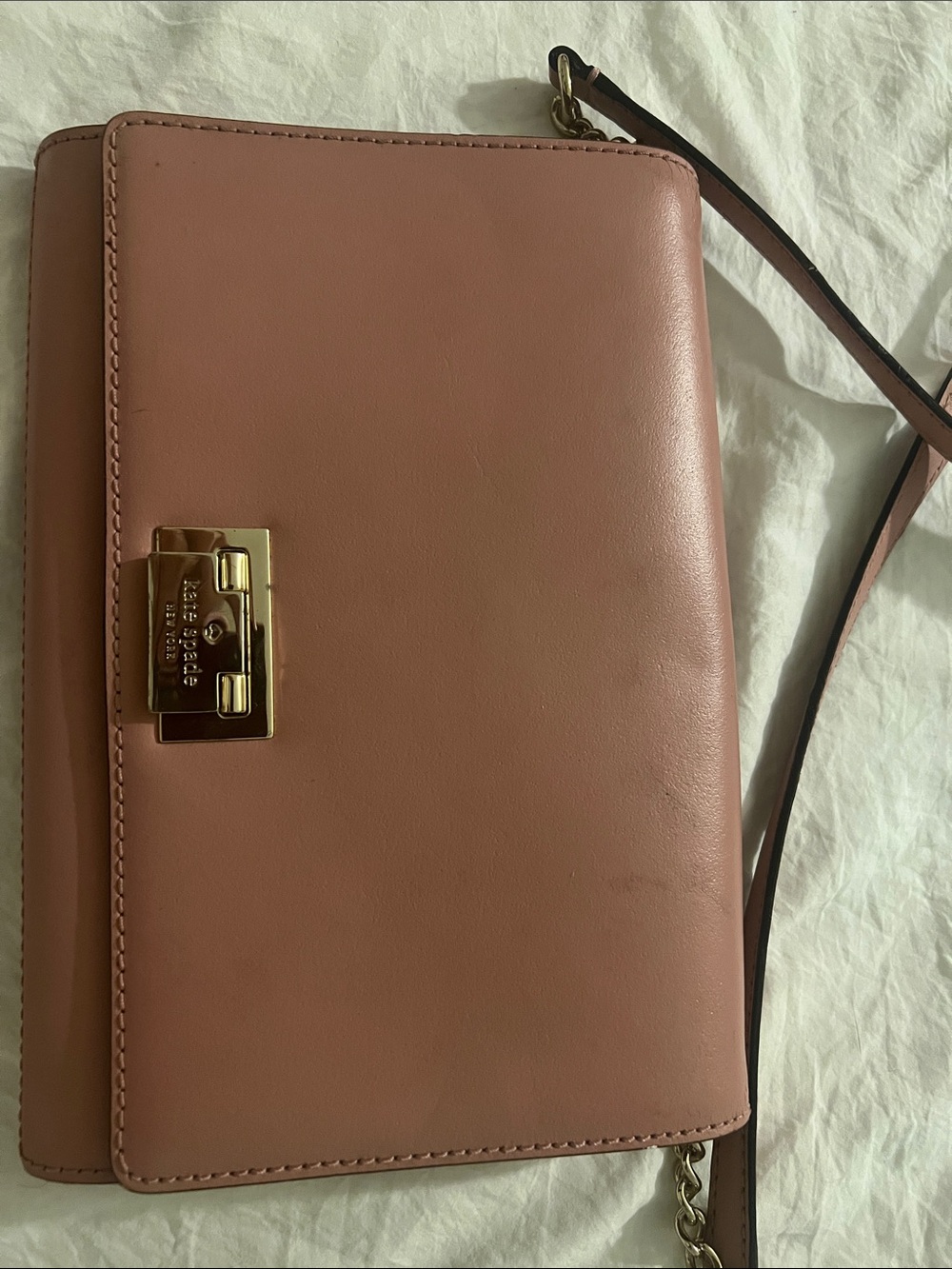 kate spade Dusty Rose Leather Crossbody with Gold Hardware